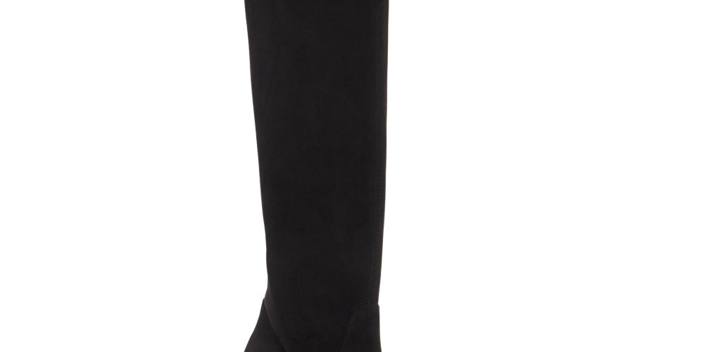Botas femininas Jessica Simpson Livelle bico fino acima do joelho, pretas, tamanho 5,5 M