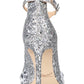 Sandálias de noite femininas Jewel Badgley Mischka Conroy com tiras em T, prateadas, tamanho 8,5 M