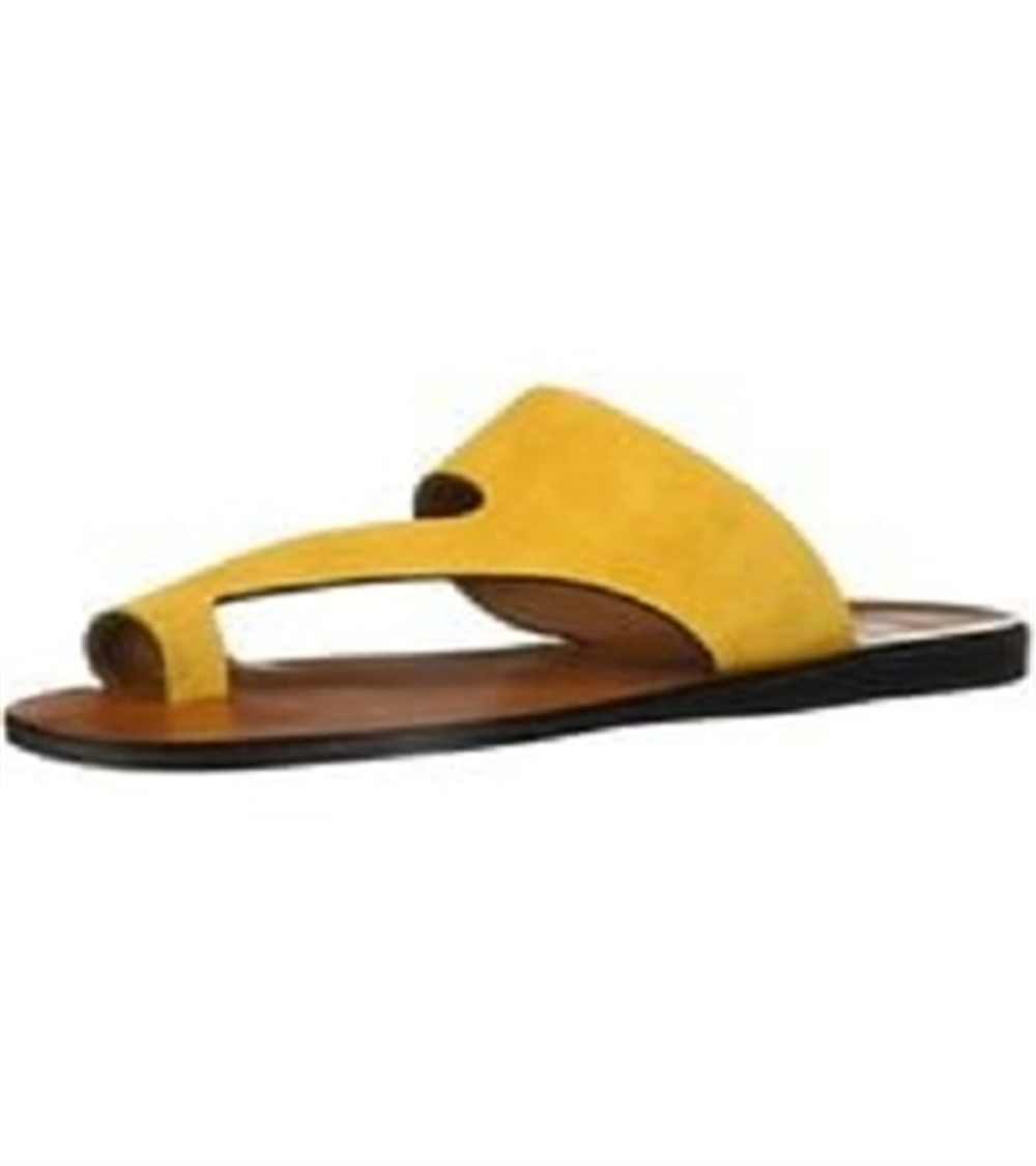 Kenneth Cole New York Palm Slides Toe Loop Flats Feminino Dourado Tamanho 7,5 M