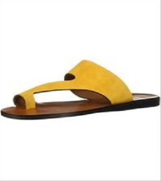 Kenneth Cole New York Palm Slides Toe Loop Flats Feminino Dourado Tamanho 7,5 M