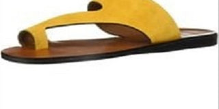 Kenneth Cole New York Palm Slides Toe Loop Flats Feminino Dourado Tamanho 7,5 M