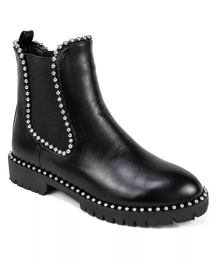Seven Dials Botas femininas Shelley com tachas pretas tamanho 7 M
