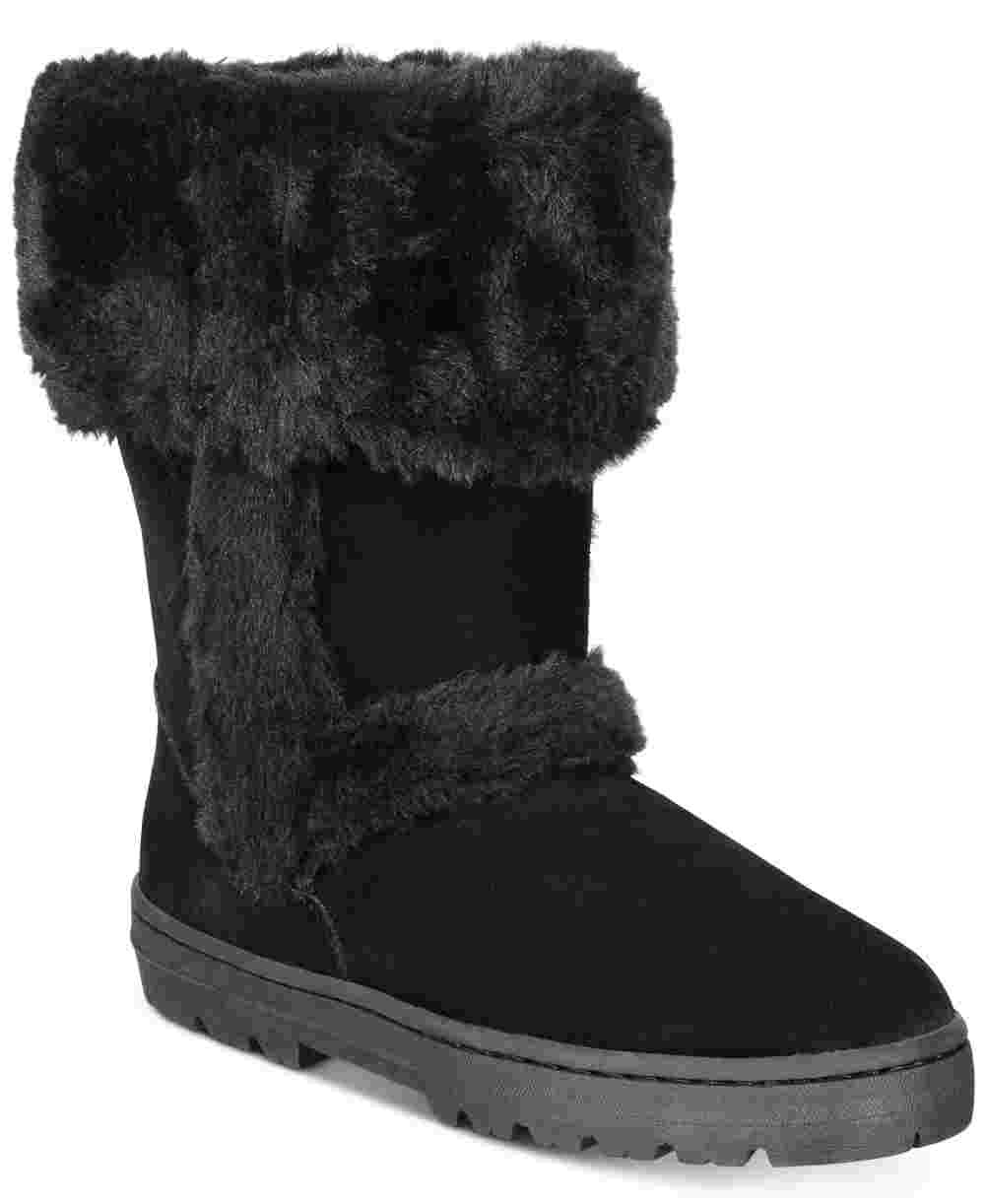 Botas femininas estilo &amp; co para clima frio, tamanho 6 m, pretas
