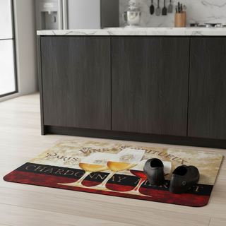 Tapetes de cozinha antifadiga Paris Wine