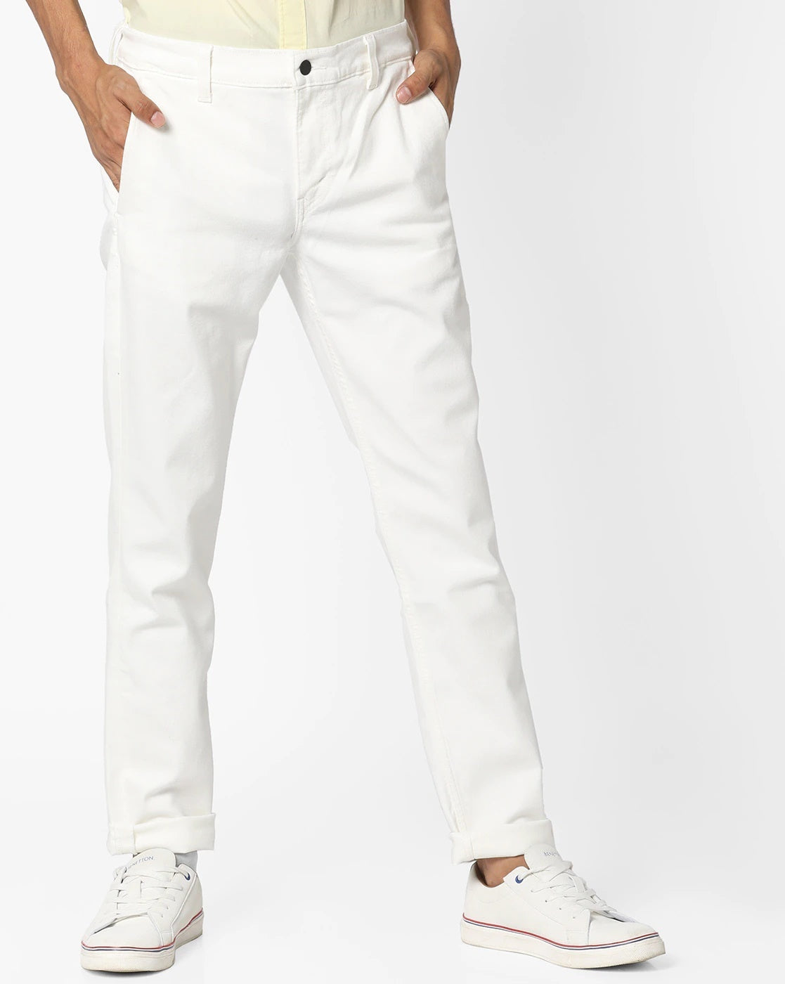 Calça jeans Levi's Straight Fit Masculina Branca Tamanho 31X30