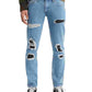 Calça jeans Levi's 511 Slim Fit Rip And Repair Masculina Azul Tamanho 30X30