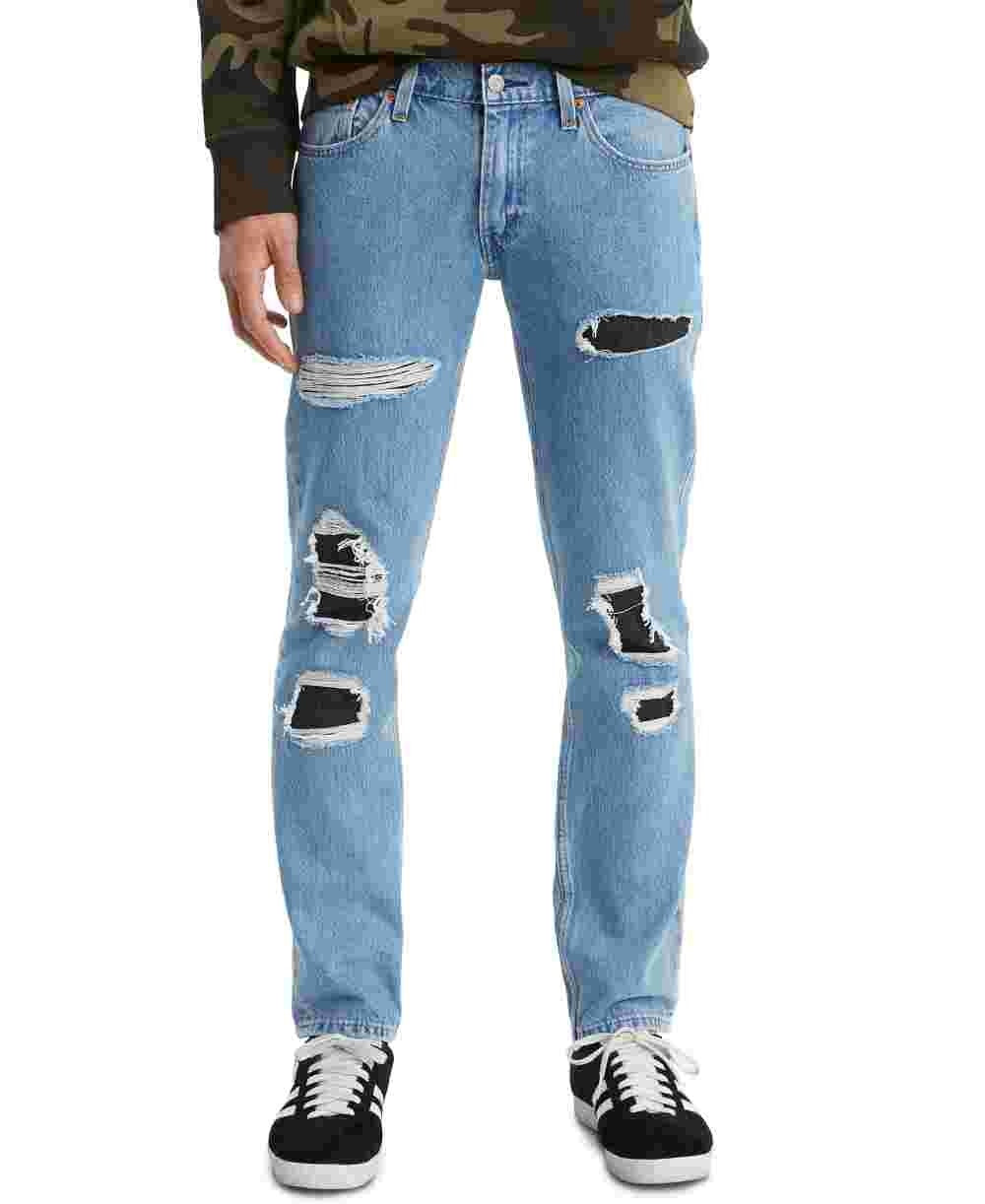Calça jeans Levi's 511 Slim Fit Rip And Repair Masculina Azul Tamanho 30X30