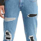 Calça jeans Levi's 511 Slim Fit Rip And Repair Masculina Azul Tamanho 30X30
