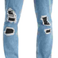 Calça jeans Levi's 511 Slim Fit Rip And Repair Masculina Azul Tamanho 30X30