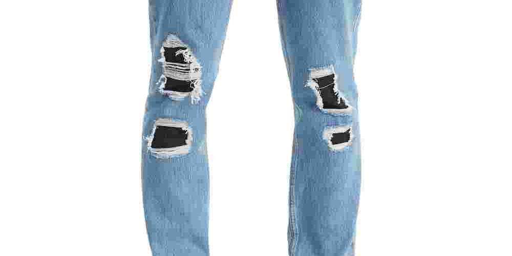 Calça jeans Levi's 511 Slim Fit Rip And Repair Masculina Azul Tamanho 30X30