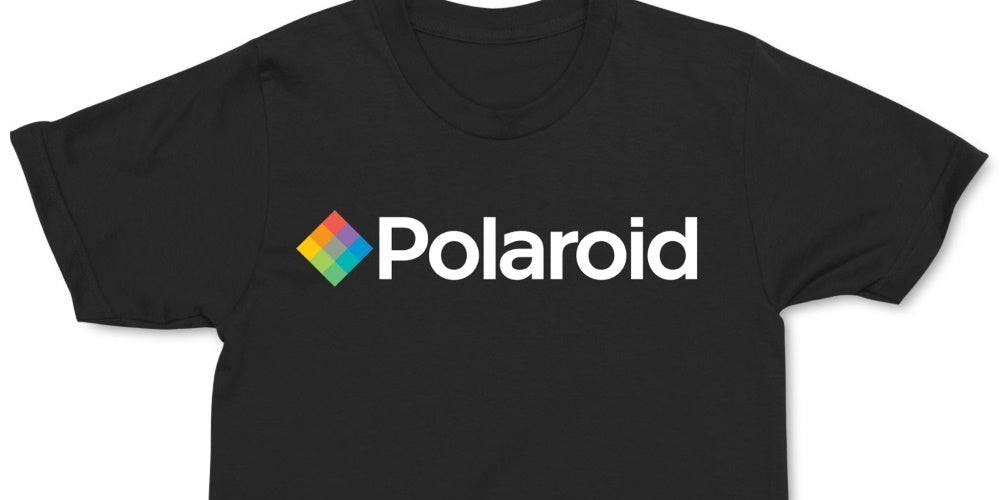 Camiseta masculina com estampa Polaroid Changes, preta, tamanho pequeno