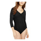 Body manga longa Self Esteem Juniors Preto Tamanho Grande