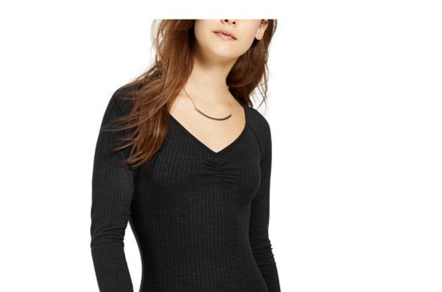 Body manga longa Self Esteem Juniors Preto Tamanho Grande