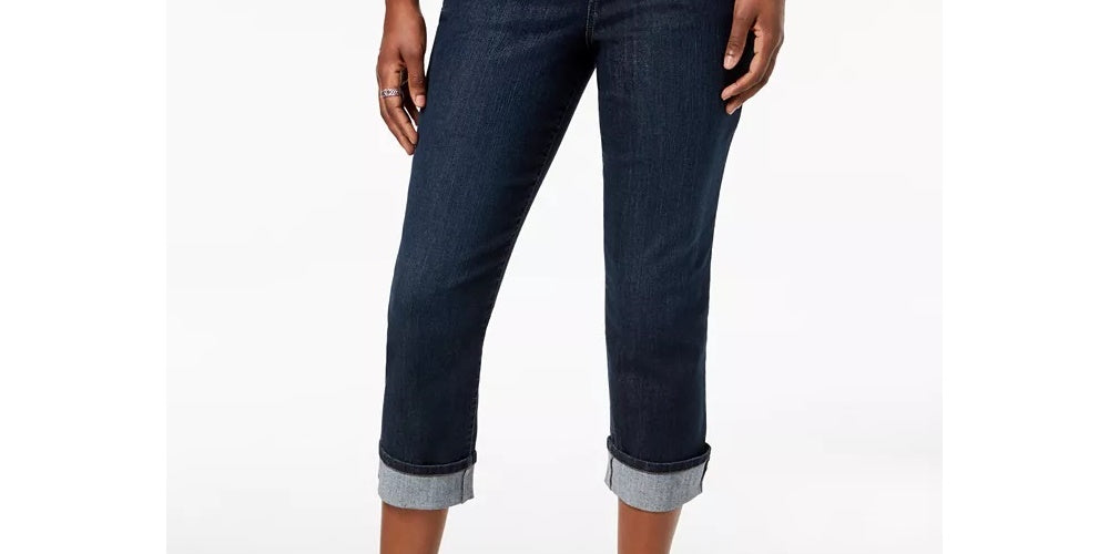 Calça jeans capri feminina Curvy Cuffed Style &amp; Co, azul, tamanho 6