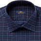 Camisa social masculina Club Room Classic/Regular Fit Performance Windowpane tamanho azul-marinho 15X32-33