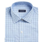 Camisa social masculina Club Room Classic/Regular Fit Performance Windowpane, azul-marinho, tamanho 34-35