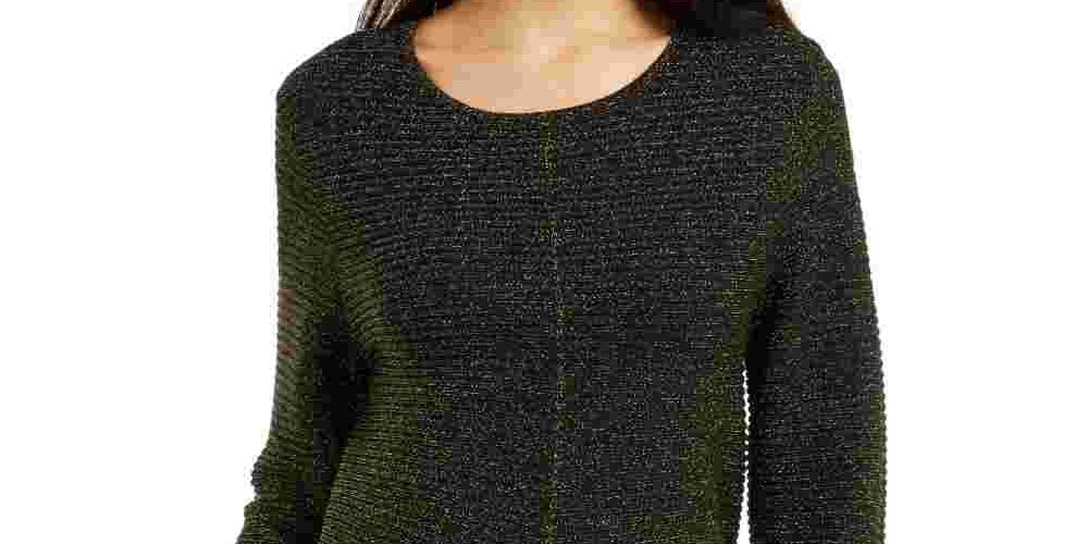 Suéter feminino metálico Alfani preto tamanho X-G