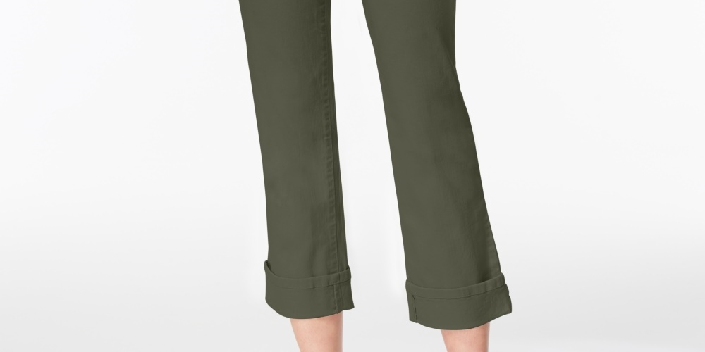 Jeans Capri Curvy-Fit Feminino Estilo &amp; Co, Verde, Tamanho 10 P