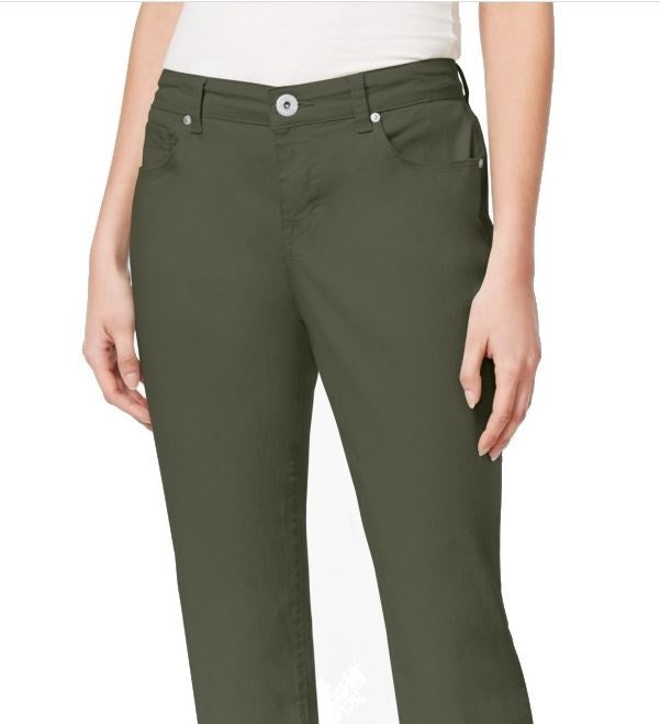 Calça jeans capri feminina Curvy Fit Style &amp; Co, verde, tamanho 14, pequena