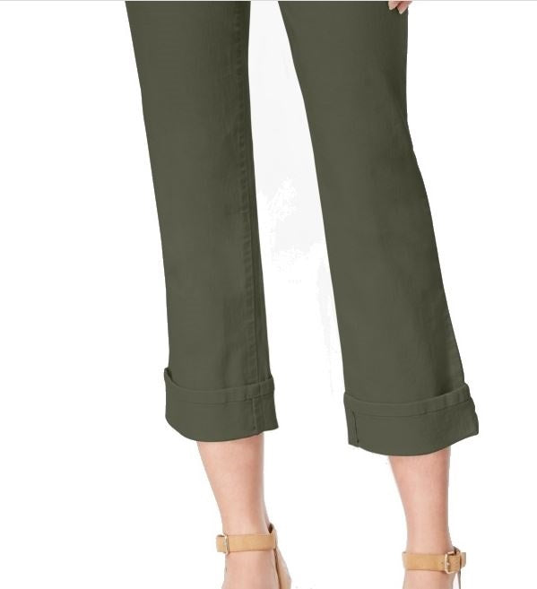 Calça jeans capri feminina Curvy Fit Style &amp; Co, verde, tamanho 14, pequena