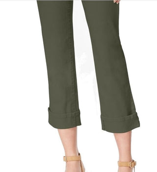 Style & Co Women's Curvy Fit Capri Jeans Green Size 14 Petite