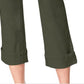 Calça jeans capri feminina estilo curvilíneo, verde, tamanho 6, pequena