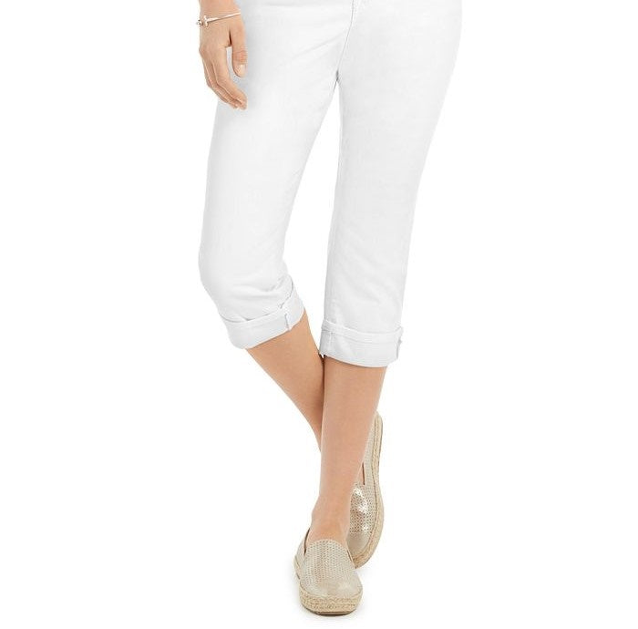 Jeans Capri Curvy-Fit Feminino Estilo &amp; Co Tamanho Natural 14 P