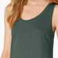Regata feminina Maison Jules com decote redondo, verde, tamanho extragrande