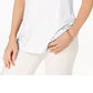 Blusa feminina com decote redondo Maison Jules, branca, tamanho extragrande