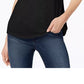 Blusa feminina de algodão com nó frontal e efeito desgastado, preta, tamanho extragrande, da Style &amp; Co