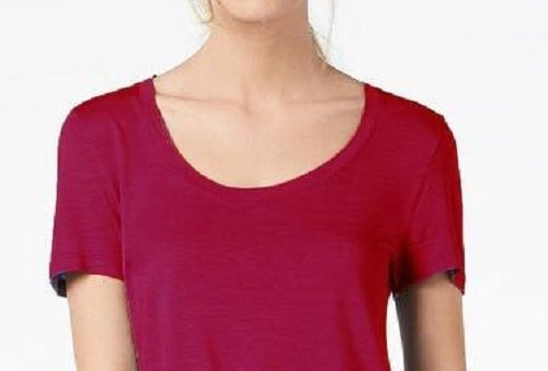 Camiseta feminina Maison Jules com decote redondo, vermelha, tamanho pequeno