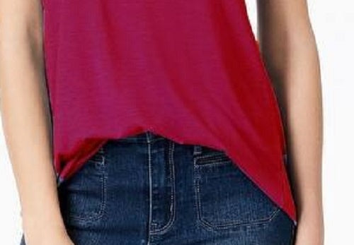 Camiseta feminina Maison Jules com decote redondo, vermelha, tamanho pequeno