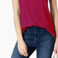 Camiseta feminina Maison Jules com decote redondo, vermelha, tamanho grande