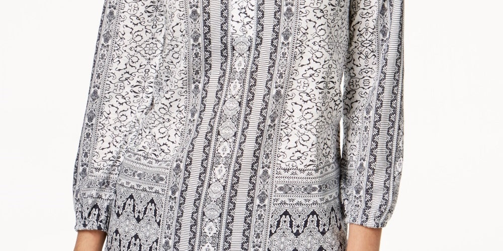 Blusa feminina com decote aberto e manga comprida, estilo &amp; co, branca, tamanho pequeno