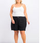 Shorts cargo plus size feminino Style &amp; Co, preto, tamanho 24W