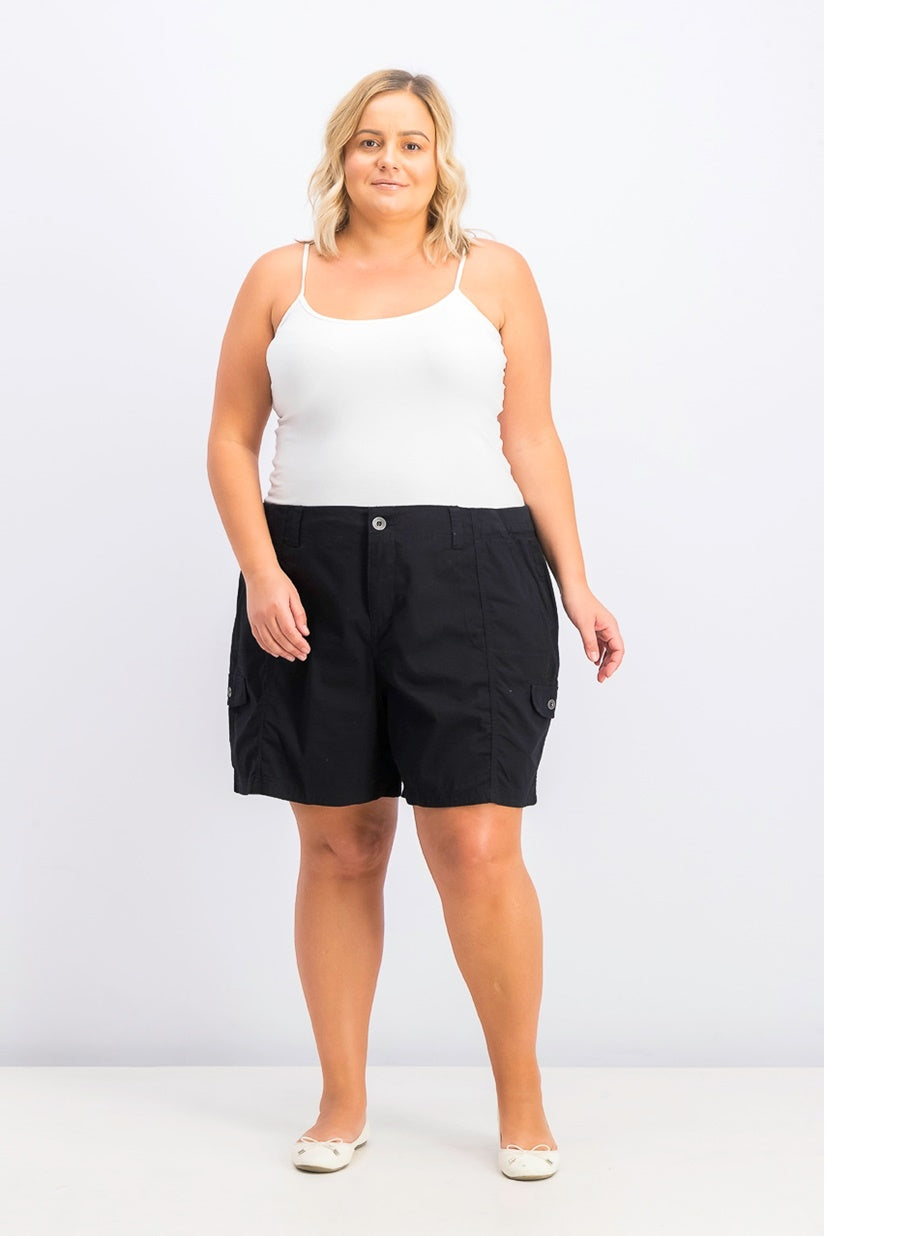 Shorts cargo plus size feminino Style &amp; Co, preto, tamanho 24W