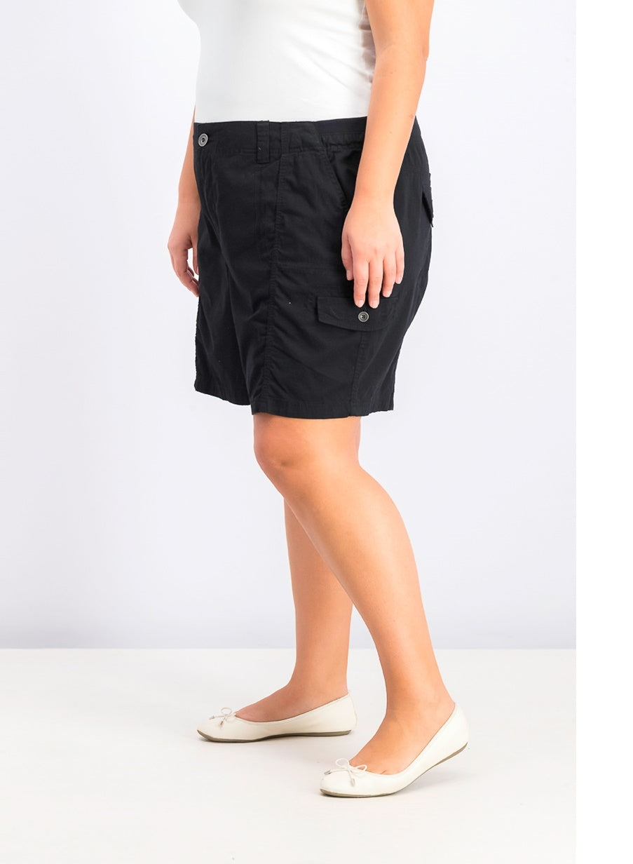Shorts cargo plus size feminino Style &amp; Co, preto, tamanho 24W