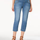 Calça jeans capri feminina estilo &amp; co, azul, tamanho pequeno