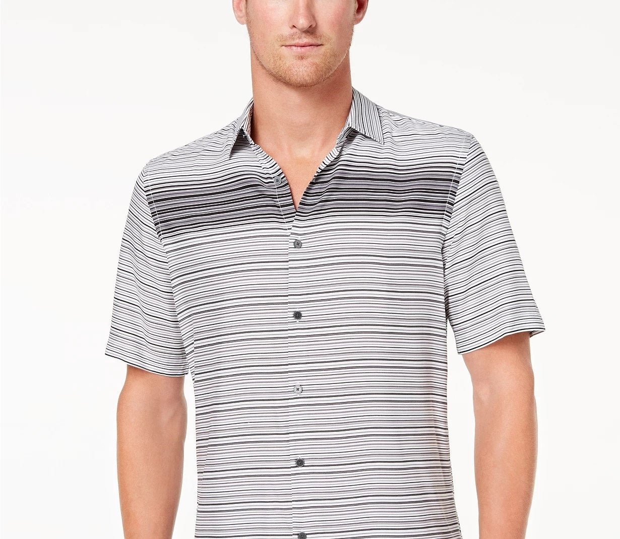 Camisa listrada degradê masculina Alfani preta tamanho grande