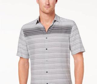 Camisa listrada degradê masculina Alfani preta tamanho grande