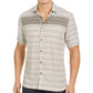 Camisa listrada degradê masculina Alfani marrom tamanho pequeno