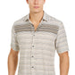 Camisa listrada degradê masculina Alfani marrom tamanho pequeno