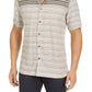 Camisa listrada degradê masculina Alfani marrom tamanho pequeno