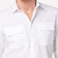 Camisa utilitária masculina INC International Concepts, branca, tamanho X-S