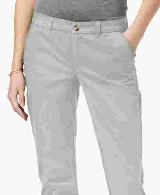 Calça feminina Maison Jules com bolso e zíper, perna reta, bege, tamanho 0