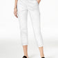 Calça feminina slim Maison Jules, branca, tamanho 0