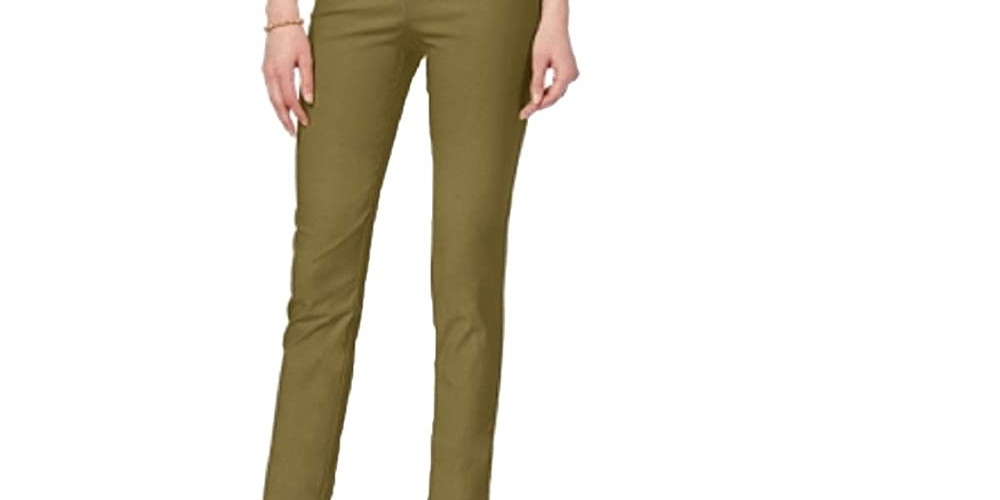 Calça feminina Chelsea Tummy Control Skinny Leg Tornozelo Charter Club Verde Tamanho 8