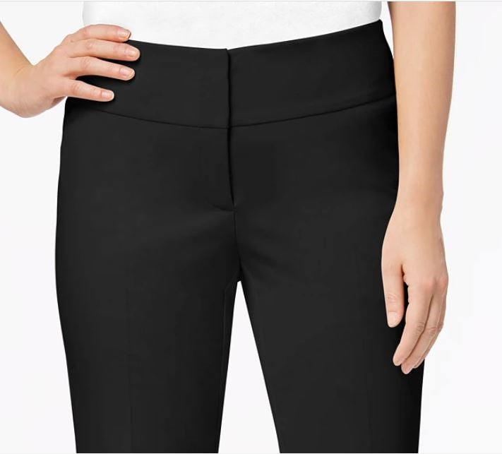 Calça feminina Alfani com bainha de renda e tornozelo, preta, tamanho 10, pequena