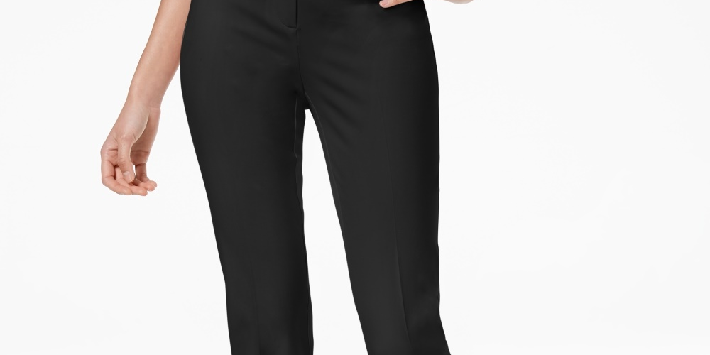Calça Capri Feminina Alfani com Cadarço Preta Tamanho 8 Petite