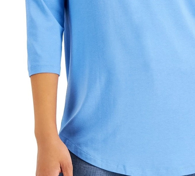 JM Collection Blusa feminina de ombro descoberto azul tamanho X-G